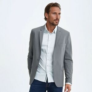 Stone Rose Dark Grey Stretch Performance Blazer L NWT